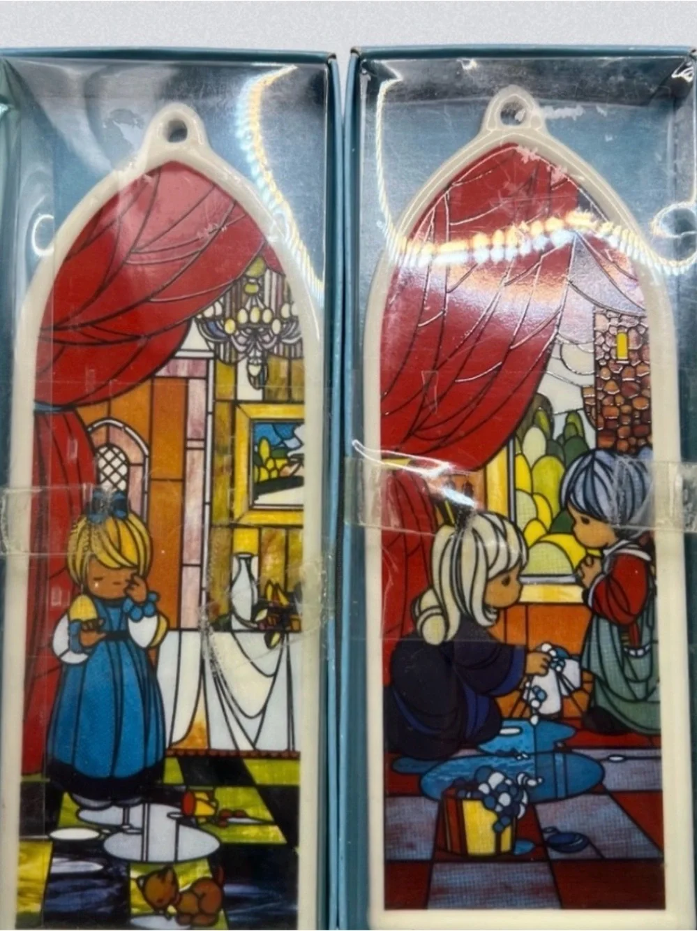 Enesco Precious Moments Collectors Club 6” Church Window Ornaments 1989 Japan